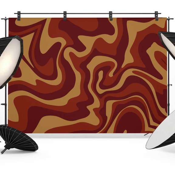 Abstract Distortion Texture Photography Backdrop 7x5FT, Brown Yellow Line Fluid Art Photo Backdrops, Background for Photography Studio Photo Studio Background, Back Drop for Photoshoot