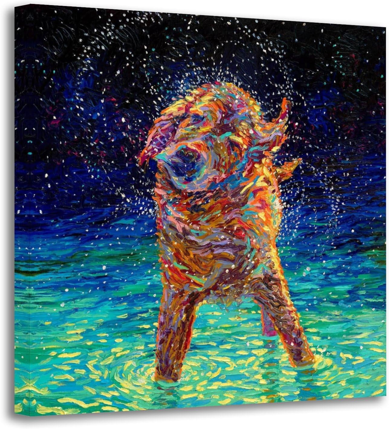 Abstract Dog Animal Canvas Art Poster And Wall Art Picture Print Modern ...