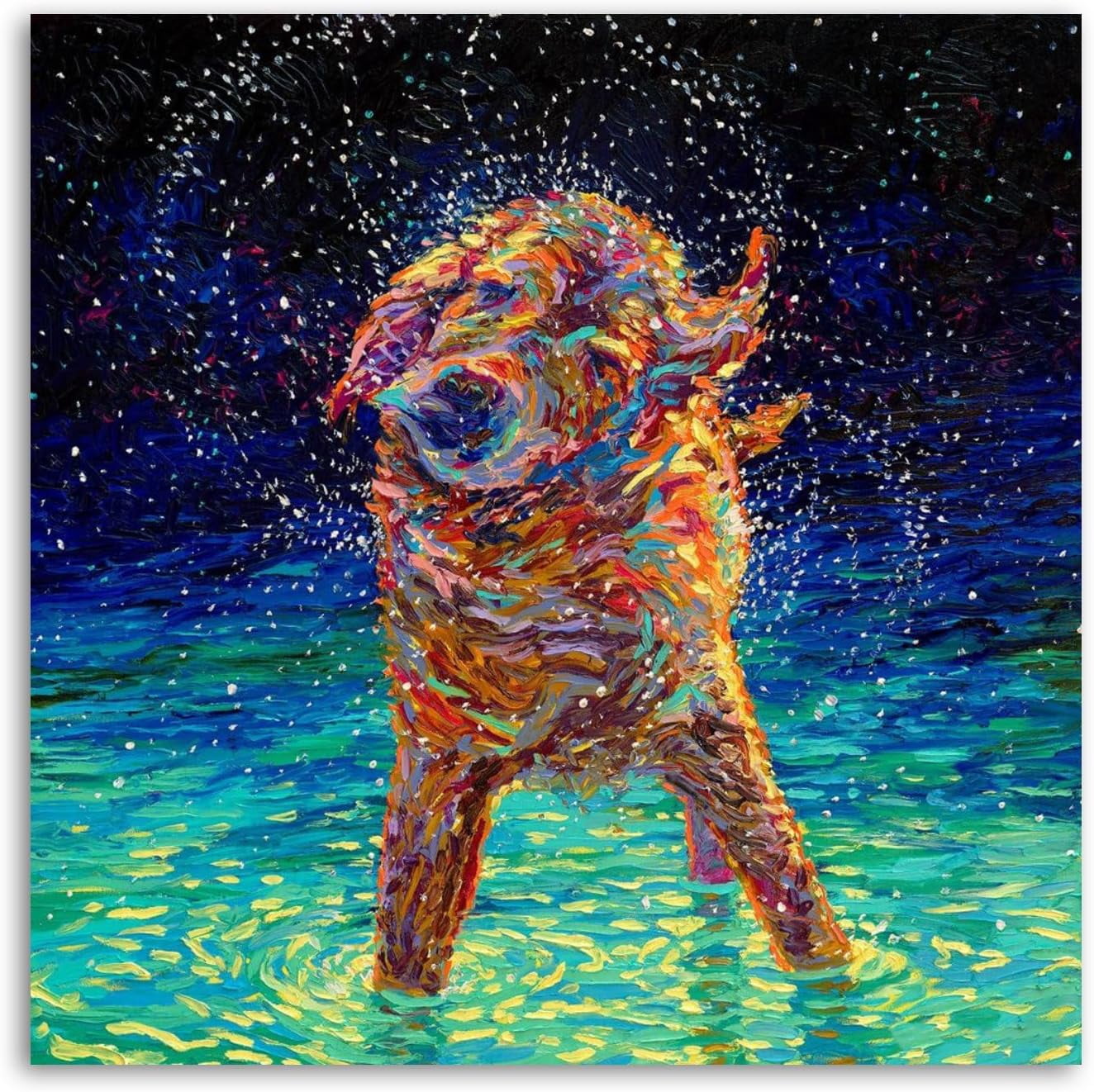 Abstract Dog Animal Canvas Art Poster And Wall Art Picture Print Modern ...