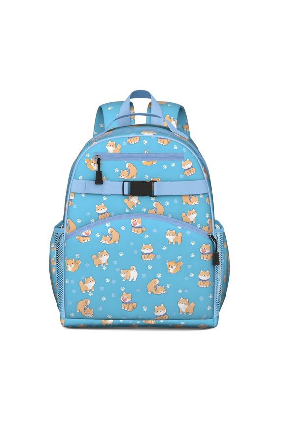 Abstract Dog Art Backpack Watercolor Puppy Design with Natural Elements for Students