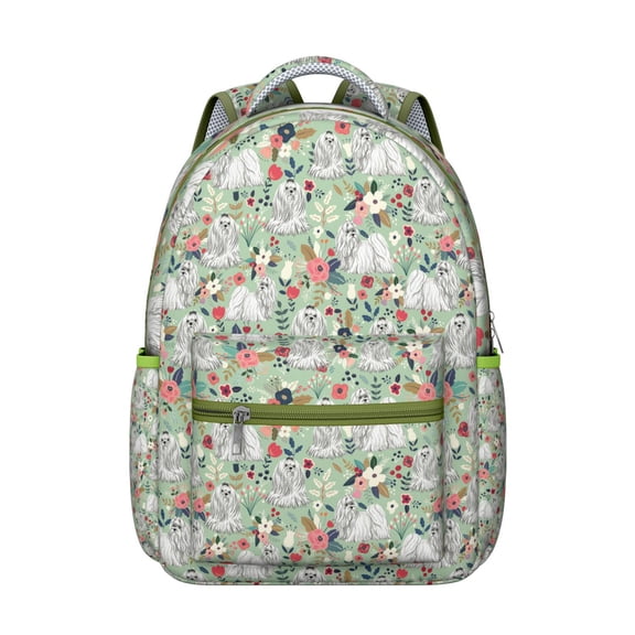 Abstract Dog Art Backpack with Geometric Patterns, Suitable for Students and Pet Lovers, Lightweight and Durable