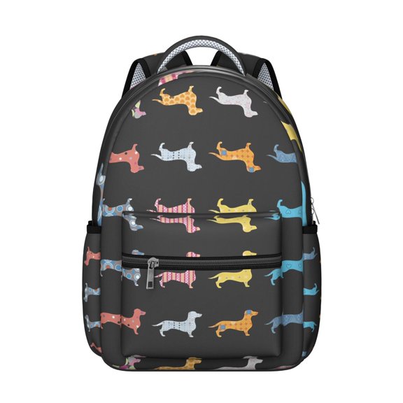 Abstract Dog Art School Bag with Geometric Patterns, Suitable for Students and Pet Enthusiasts, Durable and Stylish
