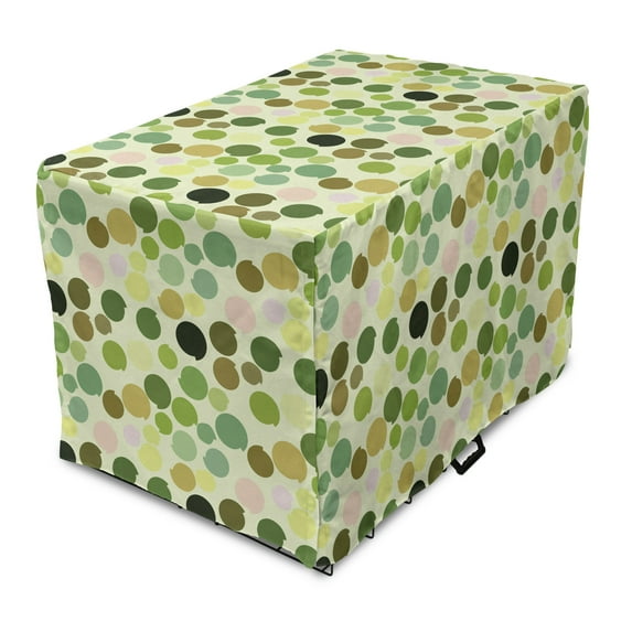 Abstract Dog Crate Cover, Continuous Random Dots Brush Strokes on Pastel Background Pattern, Easy to Use Pet Kennel Cover Small Dogs Puppies Kittens, 7 Sizes, Pastel Green Multicolor, by Ambesonne