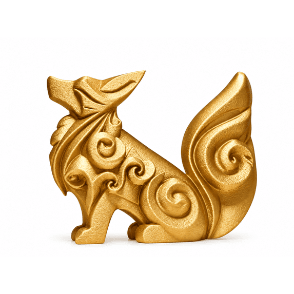 Abstract Dog Sculpture, Gold, 4.7 Inch - Walmart.com