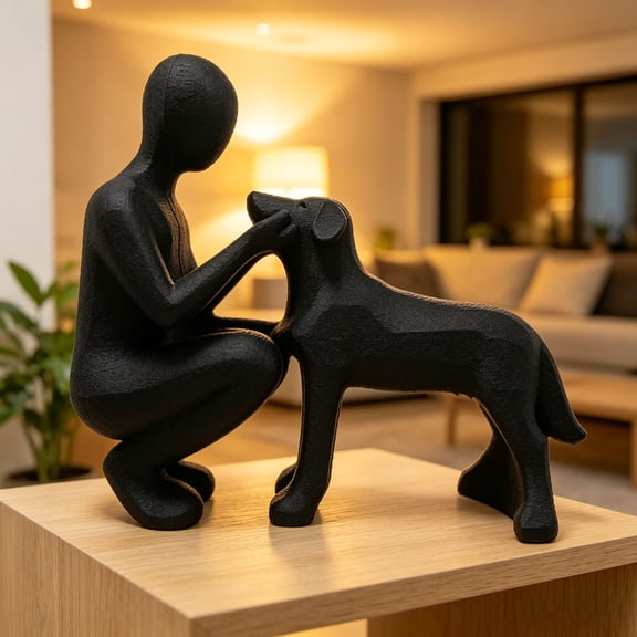 Abstract Dog Sculpture, Human Dog Figurine, Modern Pet Lover Statue for Home Shelf Table Decorative Display Gift Use
