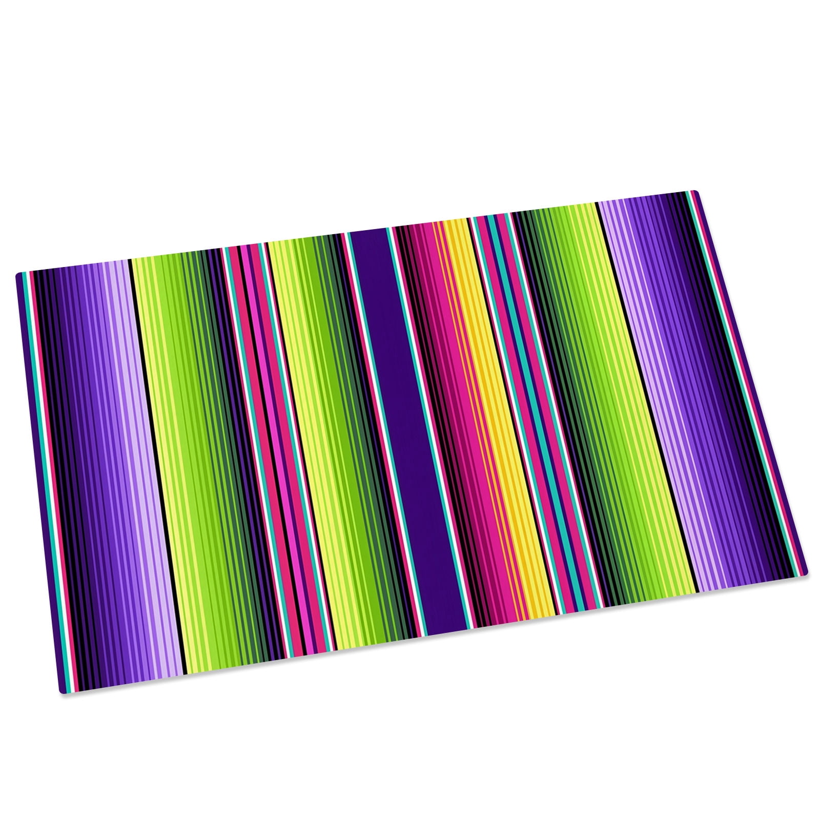 Abstract Door Mat 16x24 Inch Colorful Mexican Stripes Purple Green ...