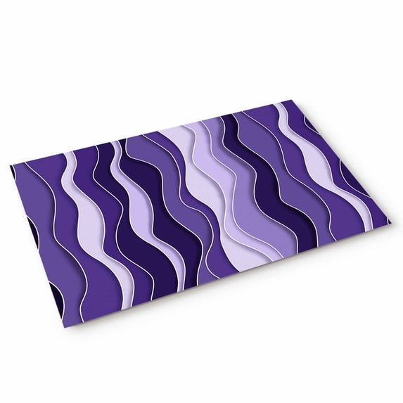 Abstract Door Mat Purple Gradient Waves Beach Lines Non Slip Absorbent ...