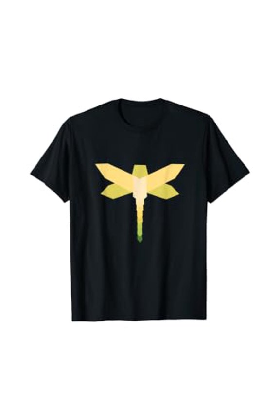 Abstract Dragonfly T-Shirt Yellow Insect Lover Kids Gift Tee