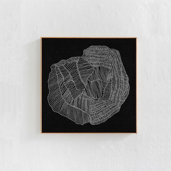 Abstract Drawing Black Abstract Line Artwork Square, Unframed Paper Print Size 8x12