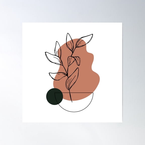 Abstract Drawing Poster Wall Art, Modern Wall Decor For Living Room Bedroom, 16X16 UNFRAMED