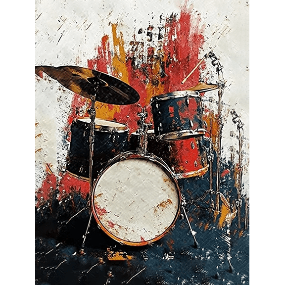 Abstract Drum Set Canvas Print/Wall ArtSuitable for Living RoomBedroomStudioOfficeand Bar Decoration.