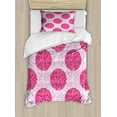 thumbnail image 1 of Abstract Duvet Cover Set, Art of Large and Smaller Polka Dots Round Bubbles, Decorative 2 Piece Bedding Set with 1 Pillow Shams, Twin Size, Pink Fuchsia, by Ambesonne, 1 of 3