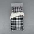 thumbnail image 1 of Abstract Duvet Cover Set, British Tartan Celtic Pattern with Vertical Horizontal Symmetric Stripes Image, Bedding Set with Shams and Fitted Sheet, 3 Sizes, by Ambesonne, 1 of 3