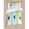thumbnail image 1 of Abstract Duvet Cover Set, Daisy Flowers in Different Featured Framed Saturated Image, Decorative 2 Piece Bedding Set with 1 Pillow Shams, Twin Size, Avocado Green Turquoise, by Ambesonne, 1 of 3