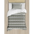 thumbnail image 1 of Abstract Duvet Cover Set, Design Chevron Stripes Native Linear Ornate Pattern, Decorative 2 Piece Bedding Set with 1 Pillow Shams, Twin Size, Army Green Cream White, by Ambesonne, 1 of 3