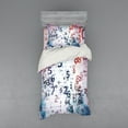 thumbnail image 1 of Abstract Duvet Cover Set, Digital Code Numbers Computer Database Science Information Technology Themed Art, Bedding Set with Shams and Fitted Sheet, 3 Sizes, by Ambesonne, 1 of 3