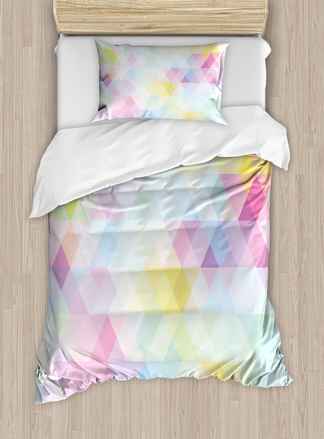 Twin Multicolor Geometric Pattern Kids Duvet Cover Set