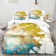 Abstract Duvet Cover Set Gold Foil Marble Pattern On Comforter Cover