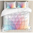 thumbnail image 1 of Abstract Duvet Cover Set, Leaf Abstract Art 4 Season Flora Delicate and Nature Theme, Decorative 3 Piece Bedding Set with 2 Pillow Shams, Queen Size, Yellow Red Green, by Ambesonne, 1 of 3