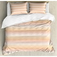 thumbnail image 1 of Abstract Duvet Cover Set, Pastel Toned Triangles in Various Shades of Pink Hipster Geometric, Decorative 3 Piece Bedding Set with 2 Pillow Shams, King Size, Pale Peach Rose, by Ambesonne, 1 of 3