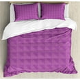 thumbnail image 1 of Abstract Duvet Cover Set, Purple and Simple Shapes Geometric Design Intertwined Semicircles, Decorative 3 Piece Bedding Set with 2 Pillow Shams, King Size, Pale Purple and Fuchsia, by Ambesonne, 1 of 3