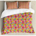 thumbnail image 1 of Abstract Duvet Cover Set Queen Size, Grunge Pattern with Rounds and Strokes, Decorative 3 Piece Bedding Set with 2 Pillow Shams, Multicolor, by Ambesonne, 1 of 3