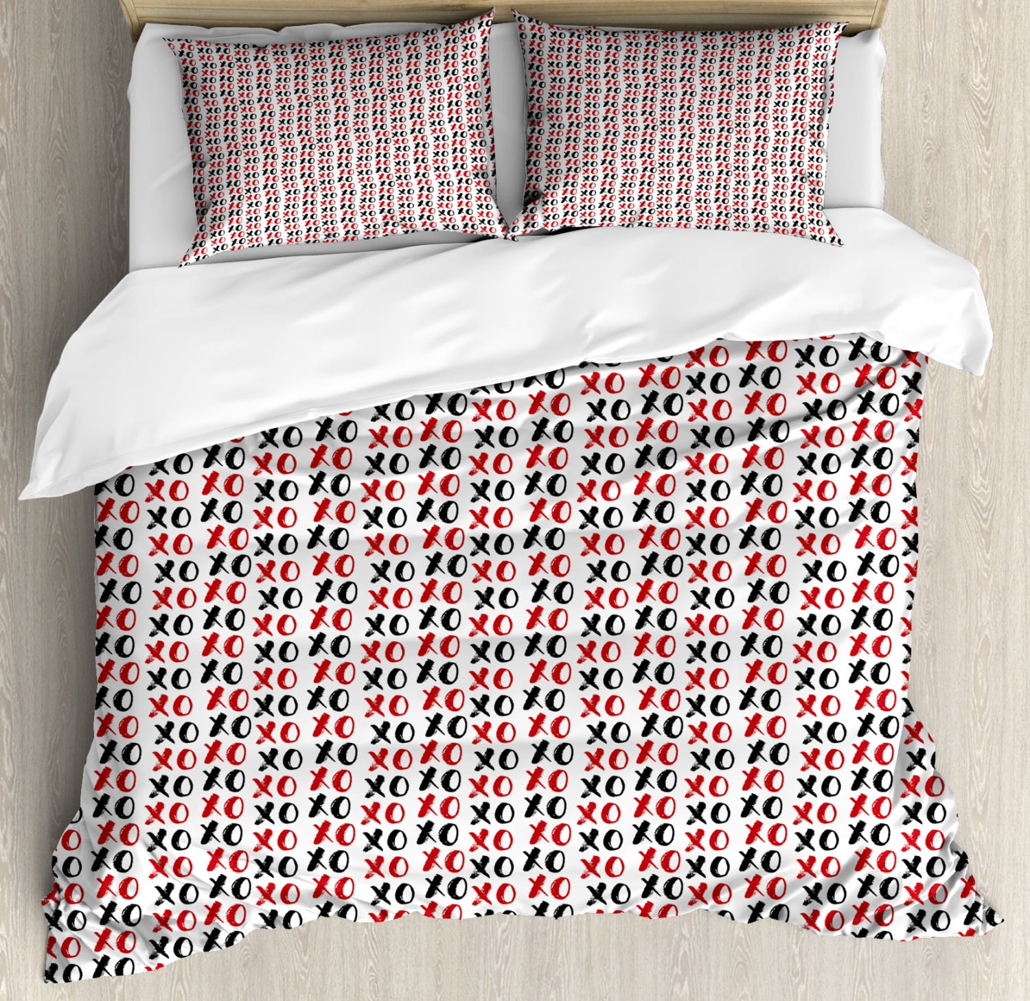 Abstract Duvet Cover Set Queen Size, Grungy Calligraphic Hugs and ...