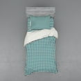 thumbnail image 1 of Abstract Duvet Cover Set, Repeating Geometric Illustration of Retro Tones, Bedding Set with Shams and Fitted Sheet, 3 Sizes, by Ambesonne, 1 of 3
