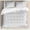 thumbnail image 1 of Abstract Duvet Cover Set, Simplistic Pattern of Hand Drawn Thin Line Whirlpool Circles in Neutral Tone, Decorative 3 Piece Bedding Set with 2 Pillow Shams, King Size, Pale Taupe White, by Ambesonne, 1 of 3