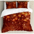 thumbnail image 1 of Abstract Duvet Cover Set, Symmetric Dots Pattern Vivid Color Details Spotty Mosaic Design, Decorative 3 Piece Bedding Set with 2 Pillow Shams, Queen Size, Dark Orange Orange, by Ambesonne, 1 of 3