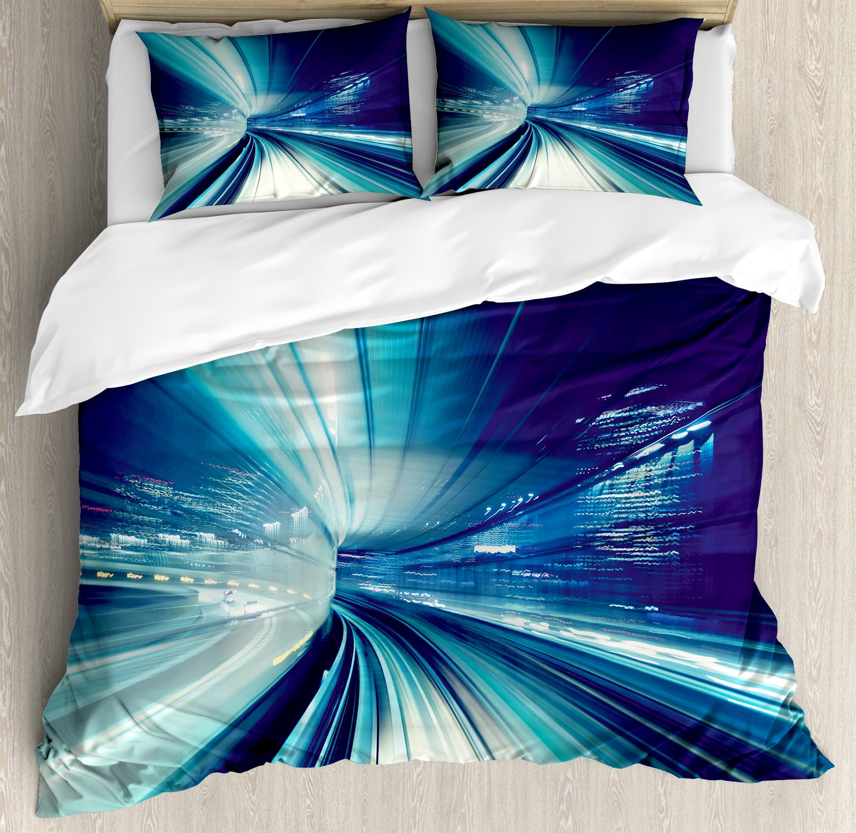 Abstract Duvet Cover Set, Train Yurikamome Tokyo Modern Landscape at ...