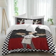 Abstract Duvet Cover Set Twin Size, Cartoon Style Chef Bread White ...