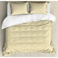 thumbnail image 1 of Abstract Duvet Cover Set, Yellow Golden Tone Geometric Pieces Ornamental Broken Cracked Appearance, Decorative 3 Piece Bedding Set with 2 Pillow Shams, Calking Size, Earth Yellow Caramel, by Ambesonne, 1 of 3