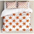 thumbnail image 1 of Abstract Duvet Cover Sets, Monochromatic Star Shapes on Plain Background Sky Space Creative Graphic, Bedding Set 2 Duvet Covers & 4 Pillowcases, 2 Pack Cal King Size, Burnt Orange White, by Ambesonne, 1 of 7