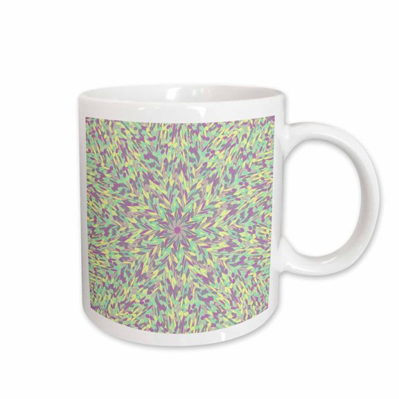 3drose, Abstract Dynamic Hypnotic Round Tile Flower Mosaic Background, 15oz Mug
