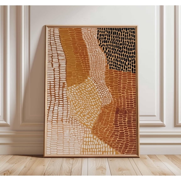 Abstract Earth Tone Modern Boho Textured Decor Unframed Paper Print 8x12in