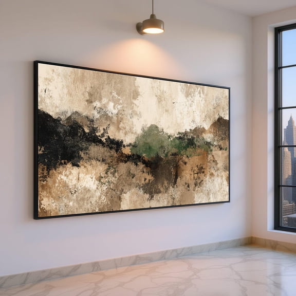 Abstract Earth Tone Wall Art Rustic Brown Green Neutral Decor Modern Abstract Landscape Home Wall Decoration