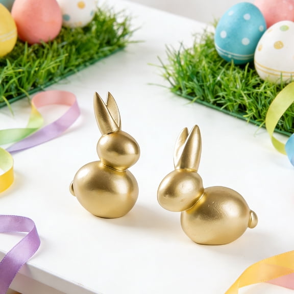 Abstract Easter Resin Figurine Home Decor - Modern Border Design Tabletop Ornament for Living Room Office, Durable Resin Craft, Unique Gift, 1 Piece