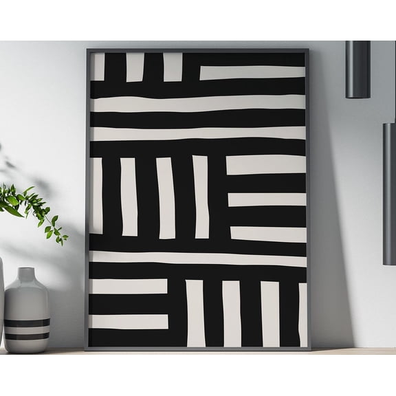 Abstract Elements Poster, Poster, Poster Print, Wall Decor, Abstract, Geometric, Black And White, Modern, Artistic, Composition Wall Art, Modern Wall Decor, 12x18 UNFRAMED