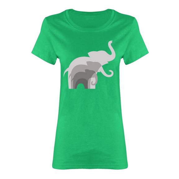 Abstract Elephant Family Shaped T-Shirt Women -Image by Shutterstock, Female XX-Large