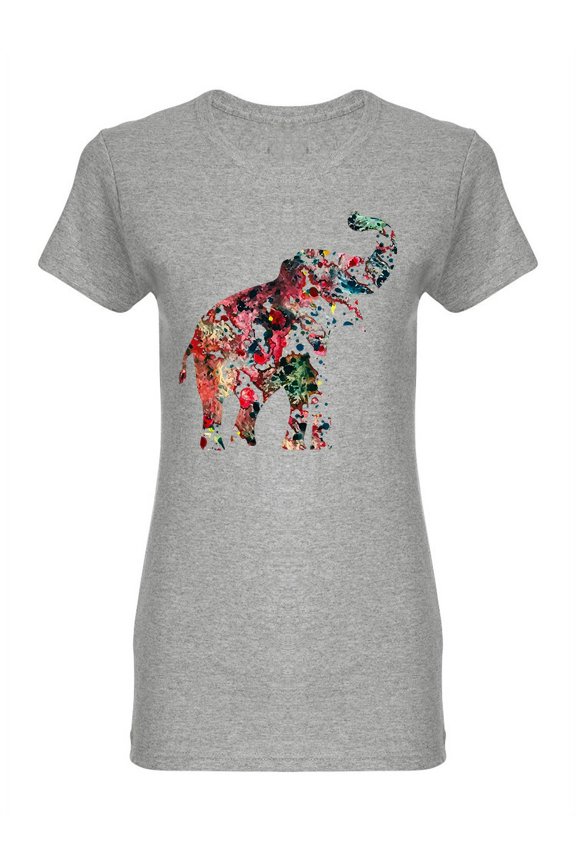 Abstract Elephant Side View Shaped T-Shirt Women -Image by Shutterstock, Female Large