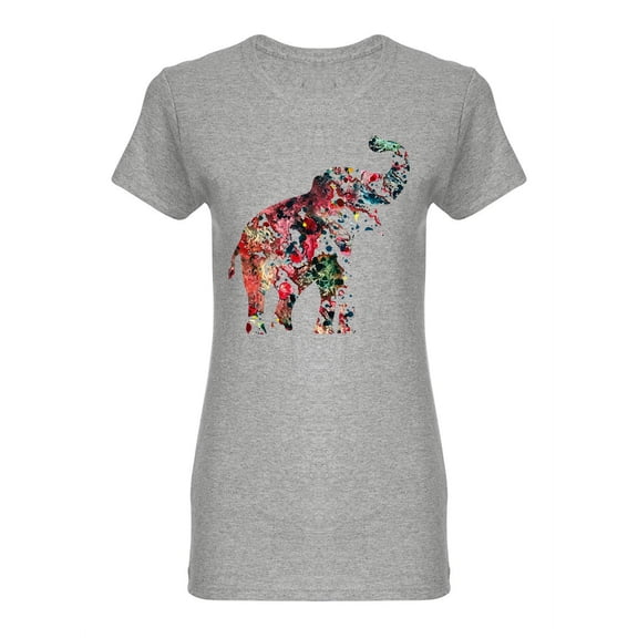 Abstract Elephant Side View Shaped T-Shirt Women -Image by Shutterstock, Female Small