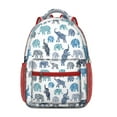 thumbnail image 1 of Abstract Elephant and Nature Theme Backpack - Ergonomic Student Backpack, Waterproof & Lightweight for Commuters, 1 of 5