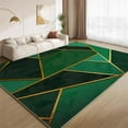 Abstract Emerald Green Geometric Area Rugs 5x7ft Rug Modern Luxury