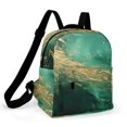 thumbnail image 1 of Abstract Emerald Green Gold Art Small Backpack Cute Mini Backpacks For Woman Lightweight Daypacks, 1 of 8