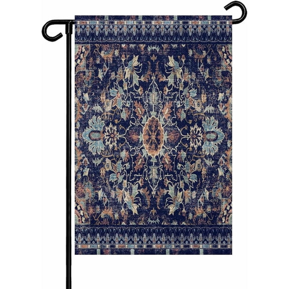 Abstract Ethnic Art Flowers Pattern Garden Flags 12x18 Inch Double Sided Welcome Yard Flags for Outdoor Decor Tribe Geometric Artwork Yard Outside Seasonal Decoration