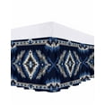 thumbnail image 1 of Abstract Ethnic Style Pattern Bed Skirt Queen Size 16" Drop Retro Blue White Weaving Art Ruffled Wrap Around Bed Skirts Adjustable Elastic Bedskirt Dust Ruffle for Queen Size Bed, 1 of 7