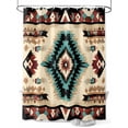 thumbnail image 1 of Abstract Ethnic Style Shower Curtain, Retro Brown Red Weaving Pattern Waterproof Shower Curtain Set with 12 Hooks Lightweight Washable Fabric Shower Curtains for Bathroom 72x84 Inches, 1 of 6