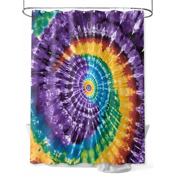 Abstract Ethnic Tie Dye Art Shower Curtain, Watercolor Colorful Bathroom Decor Curtains Set with Hooks, Waterproof Fabric Home Accessories, Stall 54 X 78 Inch