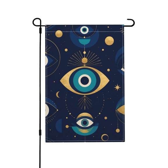 Abstract Evil Eye Geometric Garden Flag Outdoor House Flags 12 X 18 Inch Banner Yard Home Decoration